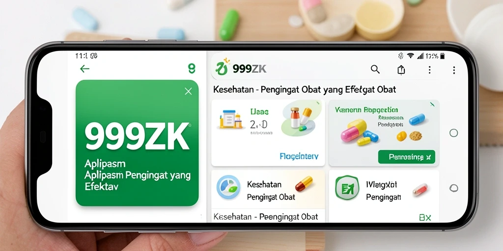 Tampilan antarmuka 999ZK dengan fitur pengingat obat.