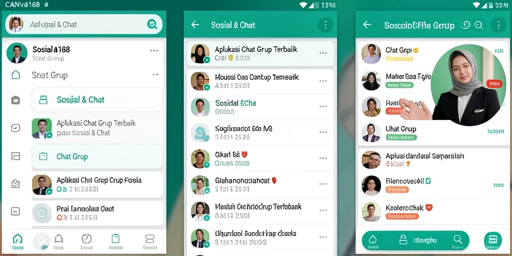 Screenshot utama CANVA168 menampilkan antarmuka intuitif aplikasi Chat Grup.