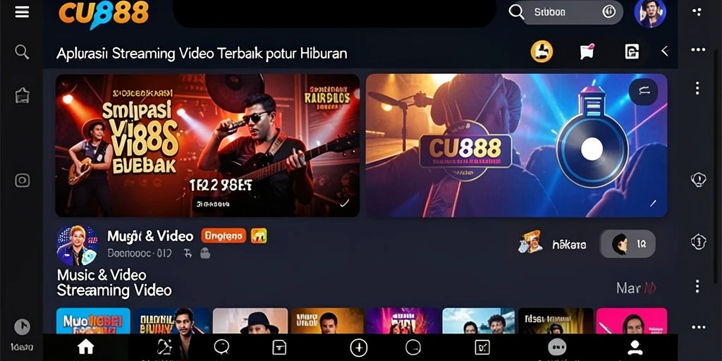 Tampilan antarmuka CU888 yang menarik dan fungsional untuk Streaming Video.
