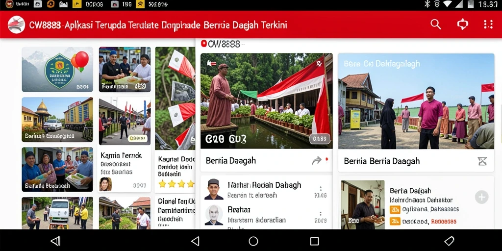 Antarmuka aplikasi CW8888 menunjukkan berita daerah terkini.