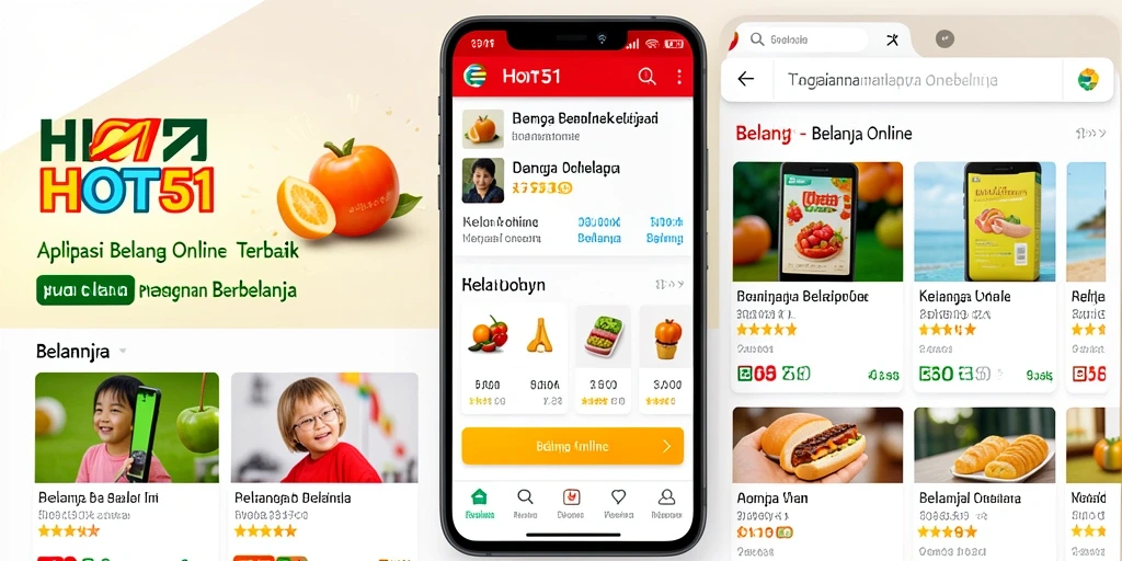 Antarmuka sederhana dan fungsional dari aplikasi Belanja Online HOT51.