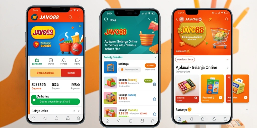 Tampilan utama aplikasi JAVO88 dengan fokus pada Belanja Online.