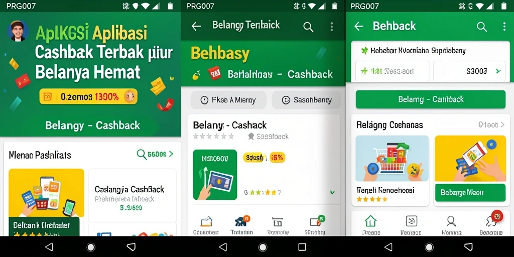 Tampilan antarmuka aplikasi PRG007 yang ramah pengguna untuk Cashback.