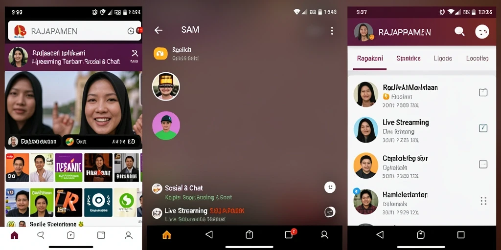 Antarmuka RAJAPAMEN yang menarik dan mudah digunakan untuk Live Streaming.