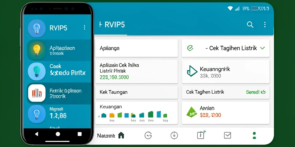 Antarmuka RVIP5 menunjukkan fitur cek tagihan listrik yang intuitif.