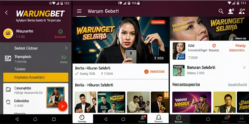 Tampilan antarmuka menarik dengan informasi selebriti terkini.