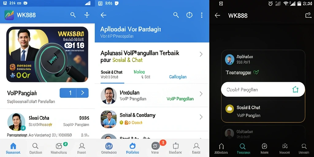 Antarmuka aplikasi VoIP Panggilan WK888 yang intuitif dan modern.