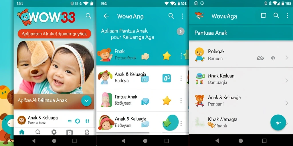 Antarmuka pengguna WOW33 yang sederhana dan fungsional untuk pantau anak.